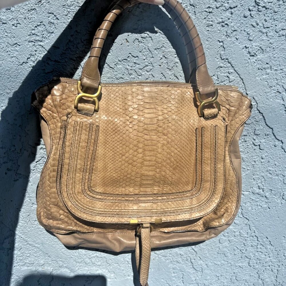 Chloe Marcie Python Large Shoulder Bag, Chloe Bag… - image 2